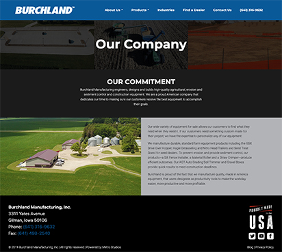 Burchland Manufacturing Our Company Page
