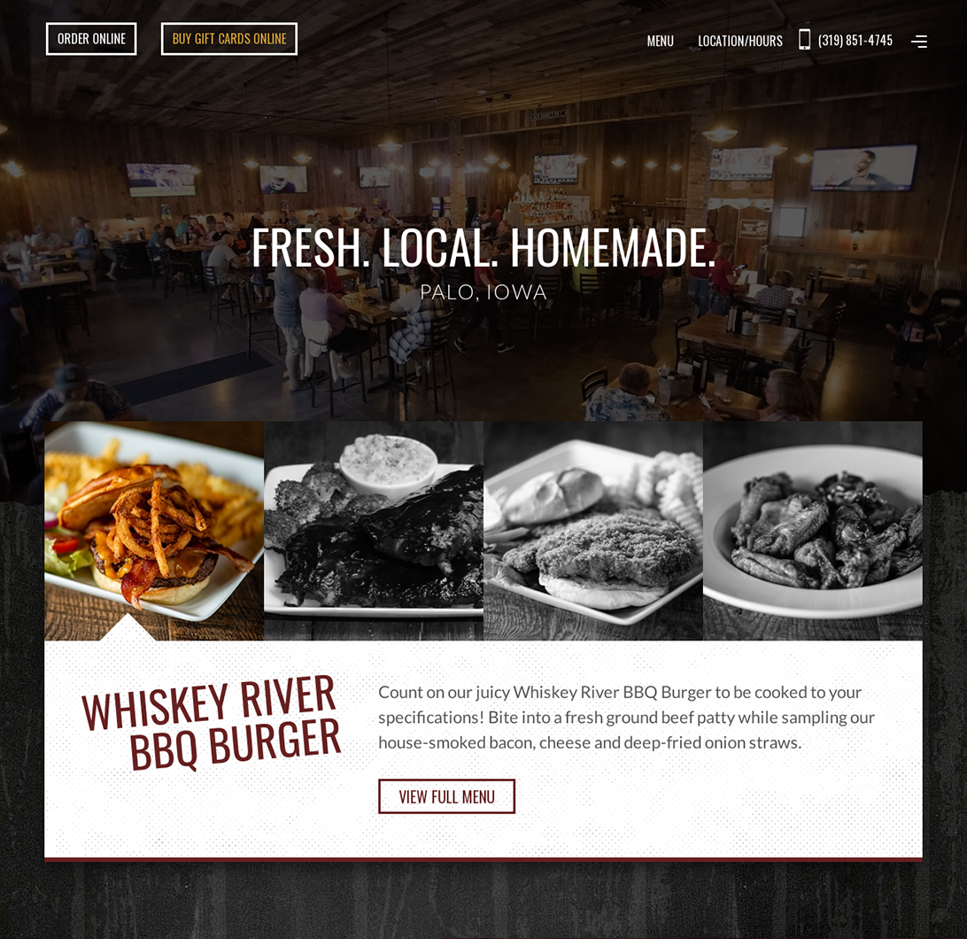 whiskey river grill homepage