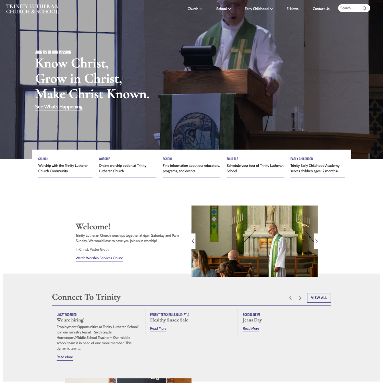 trinity lutheran church and school home page