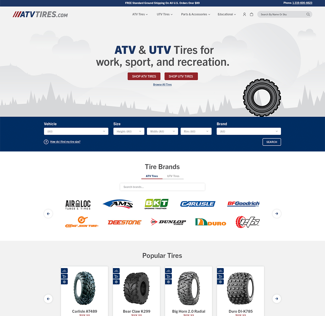 atv tires website home page
