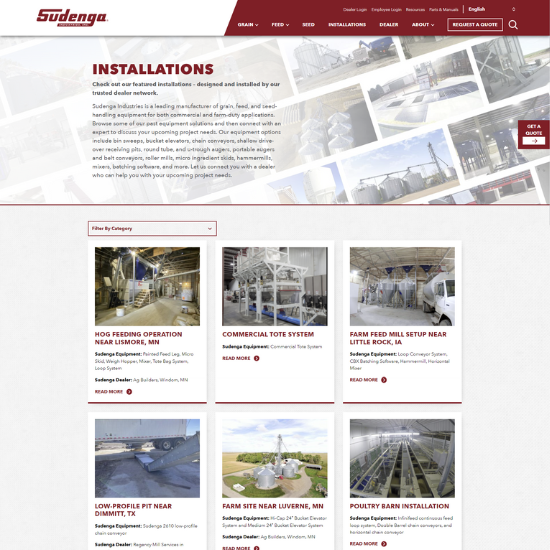 sudenga website installations page