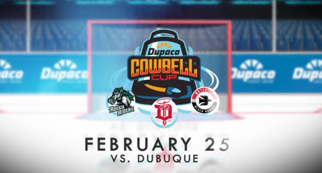 Waterloo Black Hawks Animation Services Cowbell Cup Graphic