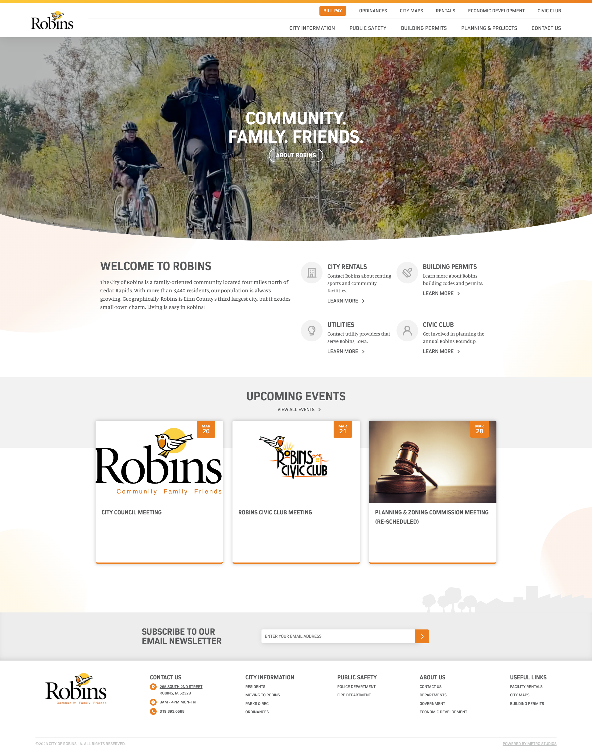 City of Robins Home Page