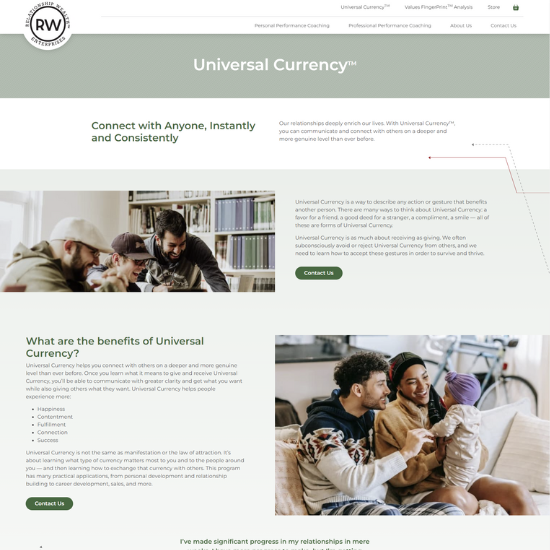 relationship wealth website universal currency page