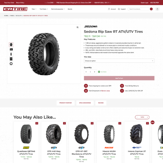 cedar rapids tire product page